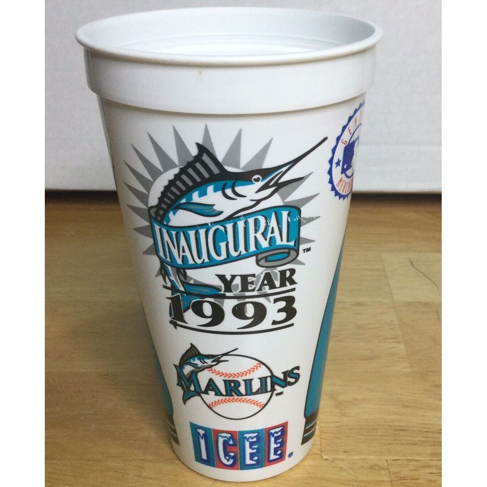 1993 FLORIDA MARLINS Miami INAUGURAL SEASON 24 OZ ICEE‎ PLASTIC CUP Used MLB
